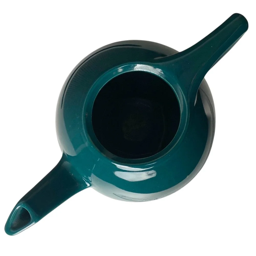 Vintage Hall China Teal Green Ceramic Teapot Base Only Made in‎ USA MCM Art Deco